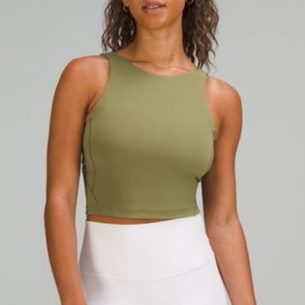 Lululemon Align High Neck Tank Top, Bronze Green, size 4